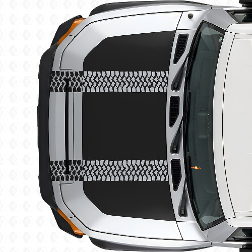 Vinilo adhesivo para capó con diseño de huella de neumático para Toyota FJ Cruiser