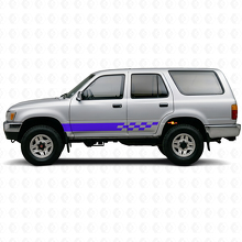 Calcomanía de vinilo para paneles laterales con franjas a cuadros para Toyota 4Runner 1989-1995_2