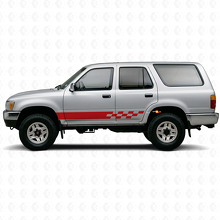 Calcomanía de vinilo para paneles laterales con franjas a cuadros para Toyota 4Runner 1989-1995_3