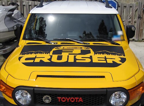 Toyota FJ Cruiser montañas bosque Wrap Hood Blackout Decal Sticker