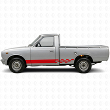 Calcomanía de vinilo con rayas a cuadros para el panel lateral de Toyota Hilux 1968-1972_3