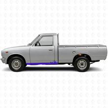 Calcomanía de vinilo de franjas delgadas de montaña para panel de falda Toyota Hilux 1968-1972_2