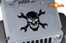 Skull Spanners Crosswise HOOD Decal Sticker se adapta a Toyota FJ Cruiser Jeep Wrangler 2