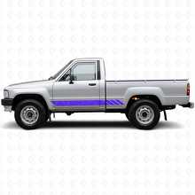 Calcomanía de vinilo con franjas en estilo topográfico para puertas Toyota Hilux 1983-1988_2