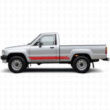 Calcomanía de vinilo con franjas en estilo topográfico para puertas Toyota Hilux 1983-1988_3
