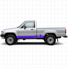 Pegatinas de vinilo de franjas anchas de montañas para paneles laterales de Toyota Hilux 1983-1988_2