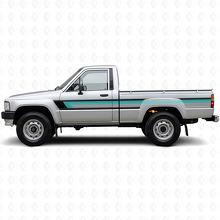 Calcomanía de vinilo de rayas triples para la puerta lateral de Toyota Hilux 1983-1988_2