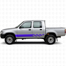 Calcomanía de vinilo con franjas a cuadros para panel lateral de Toyota Hilux 1988-1997_2