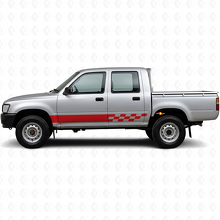 Calcomanía de vinilo con franjas a cuadros para panel lateral de Toyota Hilux 1988-1997_3
