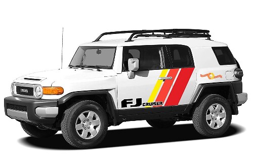Kit de calcomanías de vinilo con rayas de puerta estilo vintage con logo para Toyota FJ Cruiser