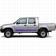 Calcomanía de vinilo para paneles laterales con rayas curvas a cuadros para Toyota Hilux 1988-1997_2