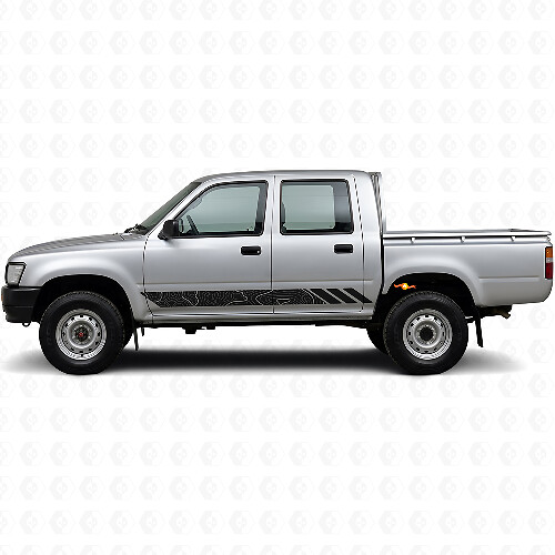 Calcomanía de vinilo con rayas estilo topográfico para puertas Toyota Hilux 1988-1997 1
