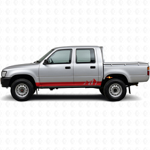 Calcomanía de vinilo con franjas anchas montañosas para paneles laterales Toyota Hilux 1988-1997_3