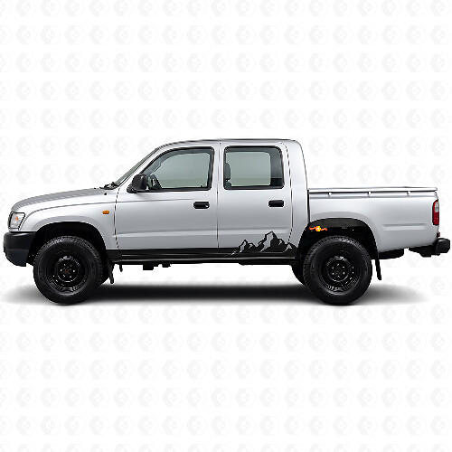 Calcomanía de Vinilo para Paneles Laterales con Rayas Finas de Montañas para Toyota Hilux 1997-2004