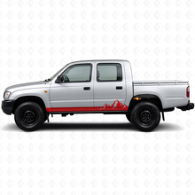 Calcomanía de Vinilo para Paneles Laterales con Rayas Finas de Montañas para Toyota Hilux 1997-2004_3