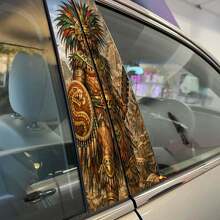 Juego de pegatinas de vinilo para pilar de puerta de coche Guerrero Azteca_2