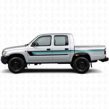 Calcomanía de vinilo de franjas triples para puerta lateral para Toyota Hilux 1997-2004_2
