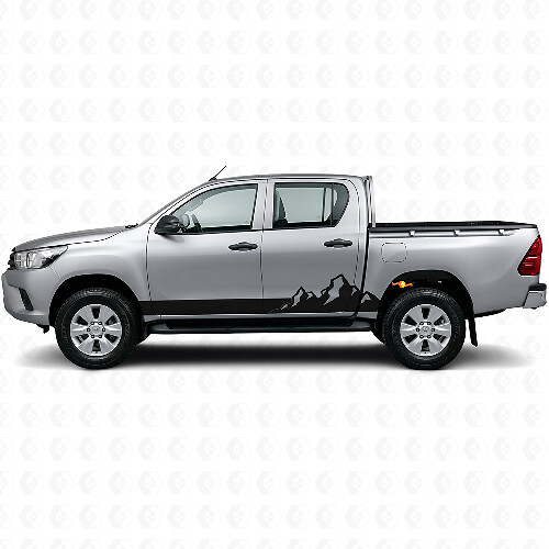 Vinilo de franjas finas de montañas para paneles laterales de Toyota Hilux 2015+