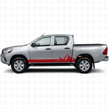 Vinilo de franjas finas de montañas para paneles laterales de Toyota Hilux 2015+_3