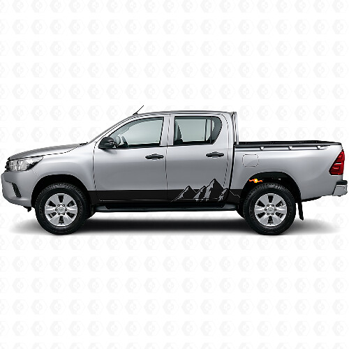 Pegatina de vinilo de franjas anchas de montañas para paneles laterales de Toyota Hilux 2015+