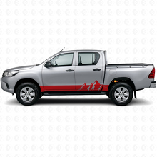 Pegatina de vinilo de franjas anchas de montañas para paneles laterales de Toyota Hilux 2015+_3