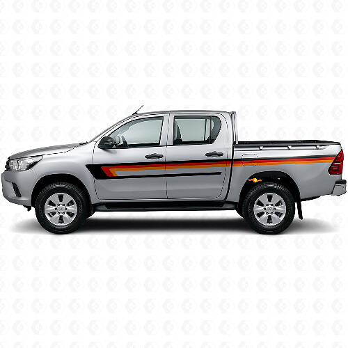 Calcomanía de vinilo de rayas triples para puerta lateral para Toyota Hilux 2015+ 1
