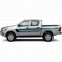 Calcomanía de vinilo de rayas triples para puerta lateral para Toyota Hilux 2015+ 2