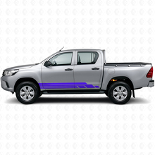 Kit de Calcomanías de Vinilo para Paneles Laterales con Franjas Curvas para Toyota Hilux 2015+ 2