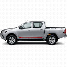 Calcomanía de vinilo con franjas curvas a cuadros para paneles laterales de Toyota Hilux 2015+_3