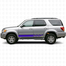 Calcomanía de vinilo con rayas a cuadros para paneles laterales de Toyota Sequoia 2000-2007_2