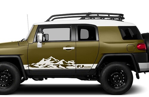Adhesivo lateral vinilo estilo montaña con logotipo FJ para Toyota FJ Cruiser