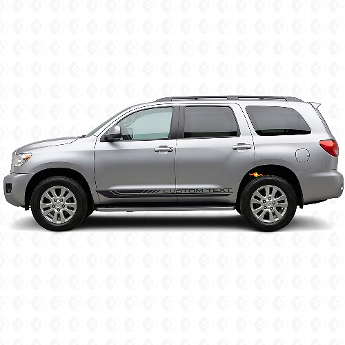 Calcomanía de vinilo con franjas curvas a cuadros para paneles laterales de Toyota Sequoia 2007-2022