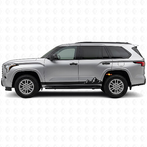 Calcomanía de Vinilo para Panel de Estribo con Rayas Finas y Montañas para Toyota Sequoia 2022+