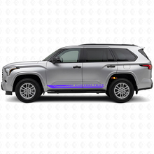 Calcomanía de Vinilo para Panel Lateral con Rayas Curvas a Cuadros para Toyota Sequoia 2022+_2