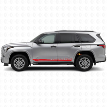 Calcomanía de Vinilo para Panel Lateral con Rayas Curvas a Cuadros para Toyota Sequoia 2022+_3