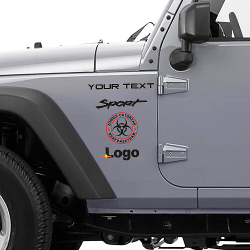 Calcomanía de vinilo del equipo de respuesta ante brotes zombies para Jeep Wrangler Rubicon