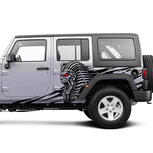 Calcomanía lateral de vinilo Angry Pharaoh para Jeep Wrangler Unlimited