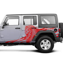 Calcomanía lateral de vinilo Angry Pharaoh para Jeep Wrangler Unlimited_3
