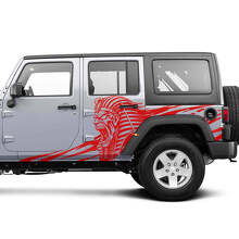 Kit de vinilo lateral Angry Pharaoh para Jeep Wrangler Unlimited_3