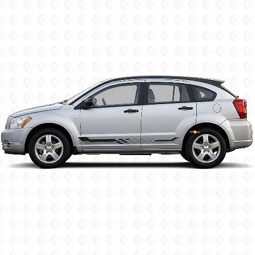 Calcomanía de Vinilo de Rayas Laterales a Cuadros para Dodge Caliber 2007-2012 1