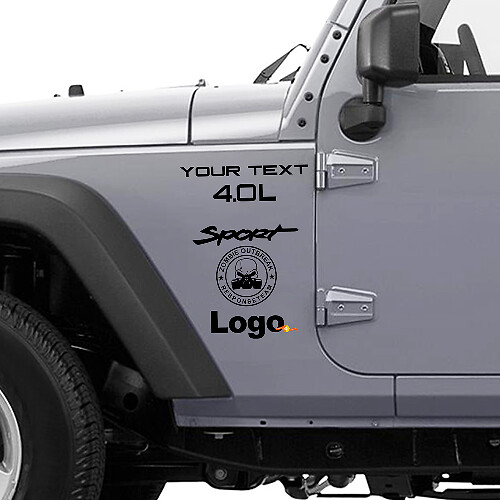 Kit de Calcomanías de Vinilo Equipo de Respuesta a Brotes Zombi para Jeep Wrangler Rubicon