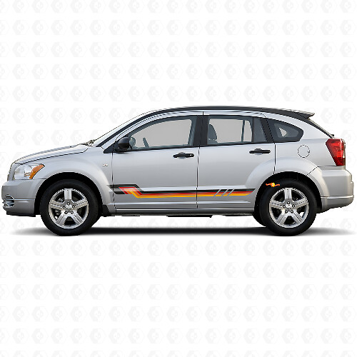 Calcomanía de vinilo de rayas laterales estilo vintage para Dodge Caliber 2007-2012 1