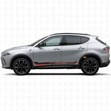Calcomanía de vinilo con franjas laterales a cuadros para Dodge Hornet 2023+ 3