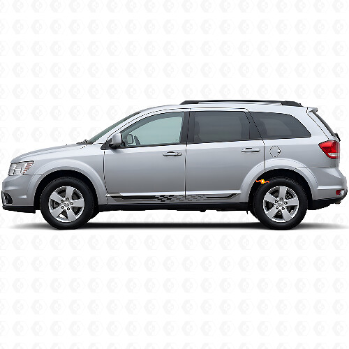 Calcomanía de vinilo con franjas laterales de bandera a cuadros para Dodge Journey 2009-2020 1