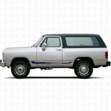 Calcomanía de vinilo con franjas laterales de bandera a cuadros para Dodge Ramcharger 1974-1993 2