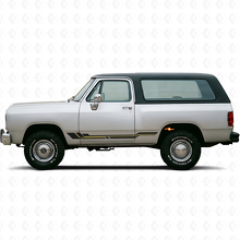 Calcomanía de vinilo con rayas curvas para paneles laterales de Dodge Ramcharger 1974-1993 2