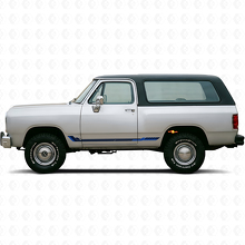 Calcomanía de vinilo con franjas laterales estilo racing para Dodge Ramcharger 1974-1993 2