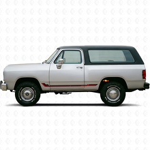 Calcomanía de vinilo con franjas laterales estilo racing para Dodge Ramcharger 1974-1993 3