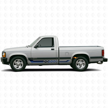 Calcomanía de vinilo con franjas laterales de bandera a cuadros para Dodge Dakota 1987-1996 2