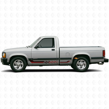 Calcomanía de vinilo con franjas laterales de bandera a cuadros para Dodge Dakota 1987-1996 3